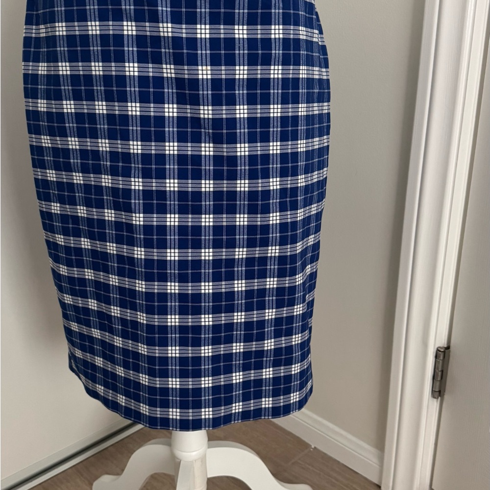 Soho Apparel Navy Plaid Pencil Skirt